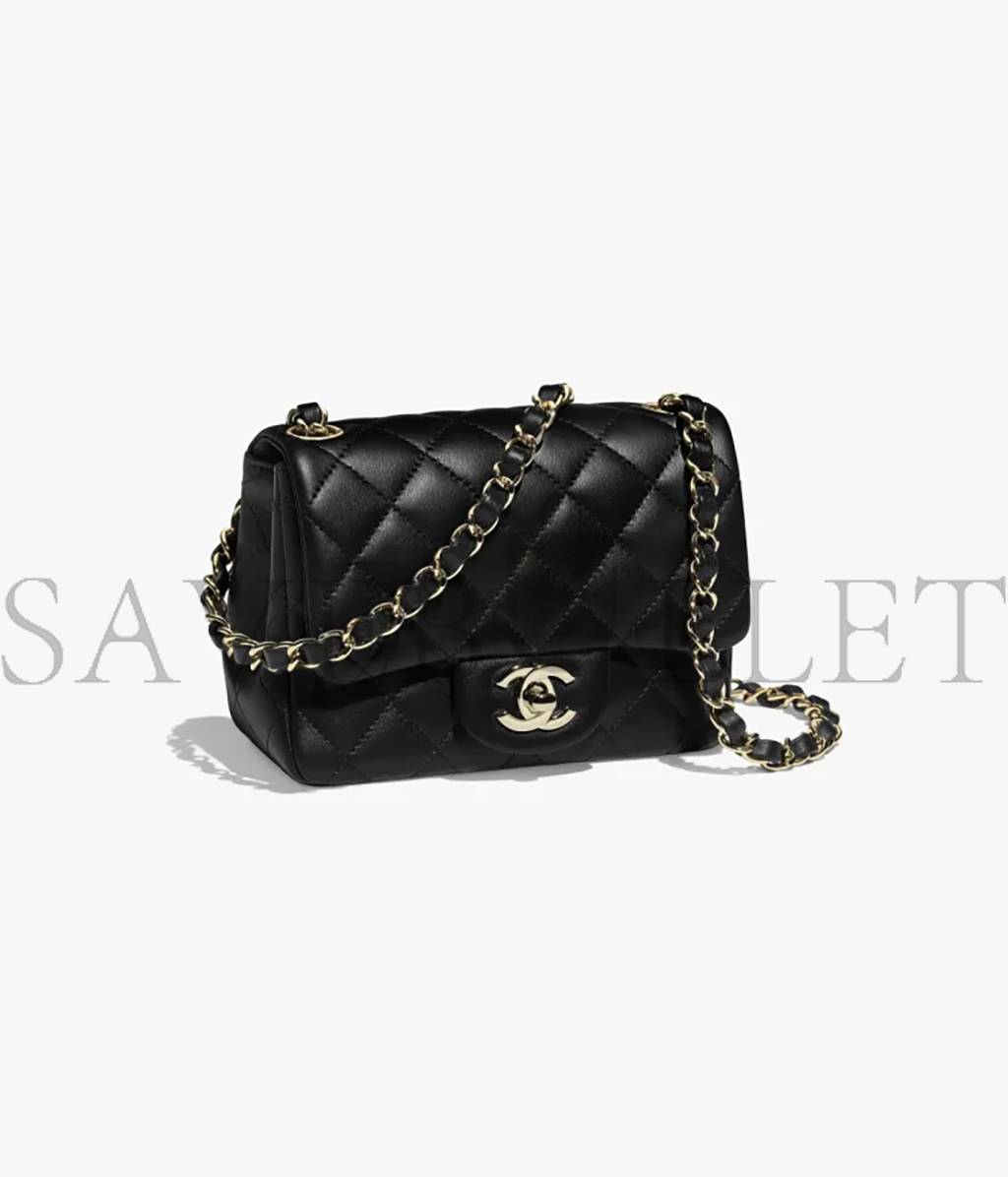 CHANEL MINI FLAP BAG WITH HANDLE GOLD HARDWARE  AS2796 B06687 94305 (17.5*12.5*5.5cm)